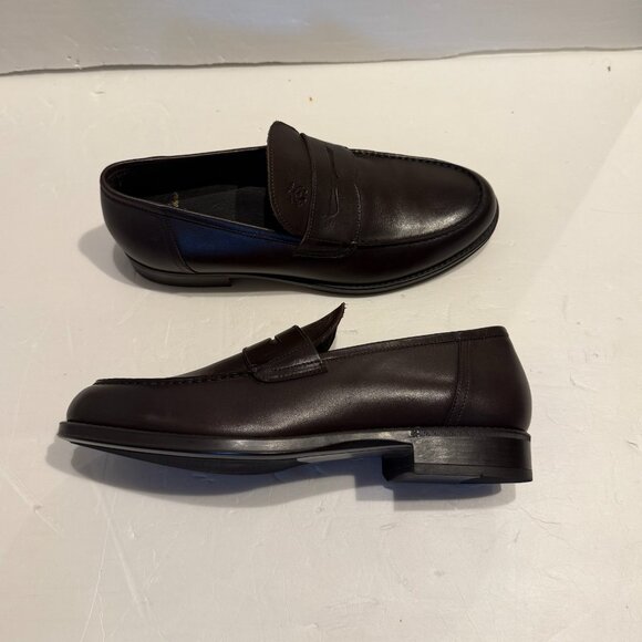 Brooks Brothers Penny Loafers Shoes Brown Leather Made In Italy Men Size 7.5 EUC - Picture 1 of 15